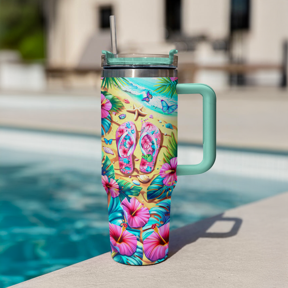 Shineful Tumbler Tropical Pink Flipflop