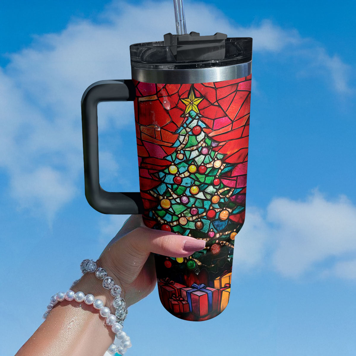 Sapin de Noël en vitrail Shineful Tumbler