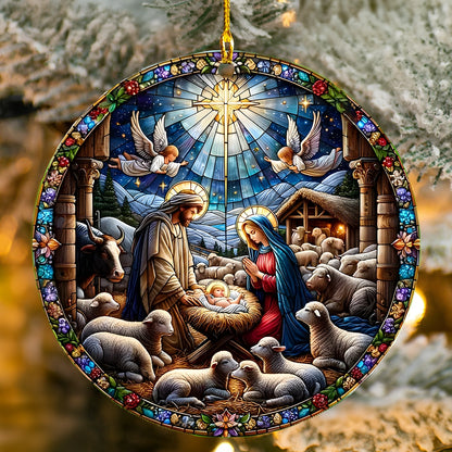 Shineful 2D Acrylic Ornament Starlit Nativity Glass