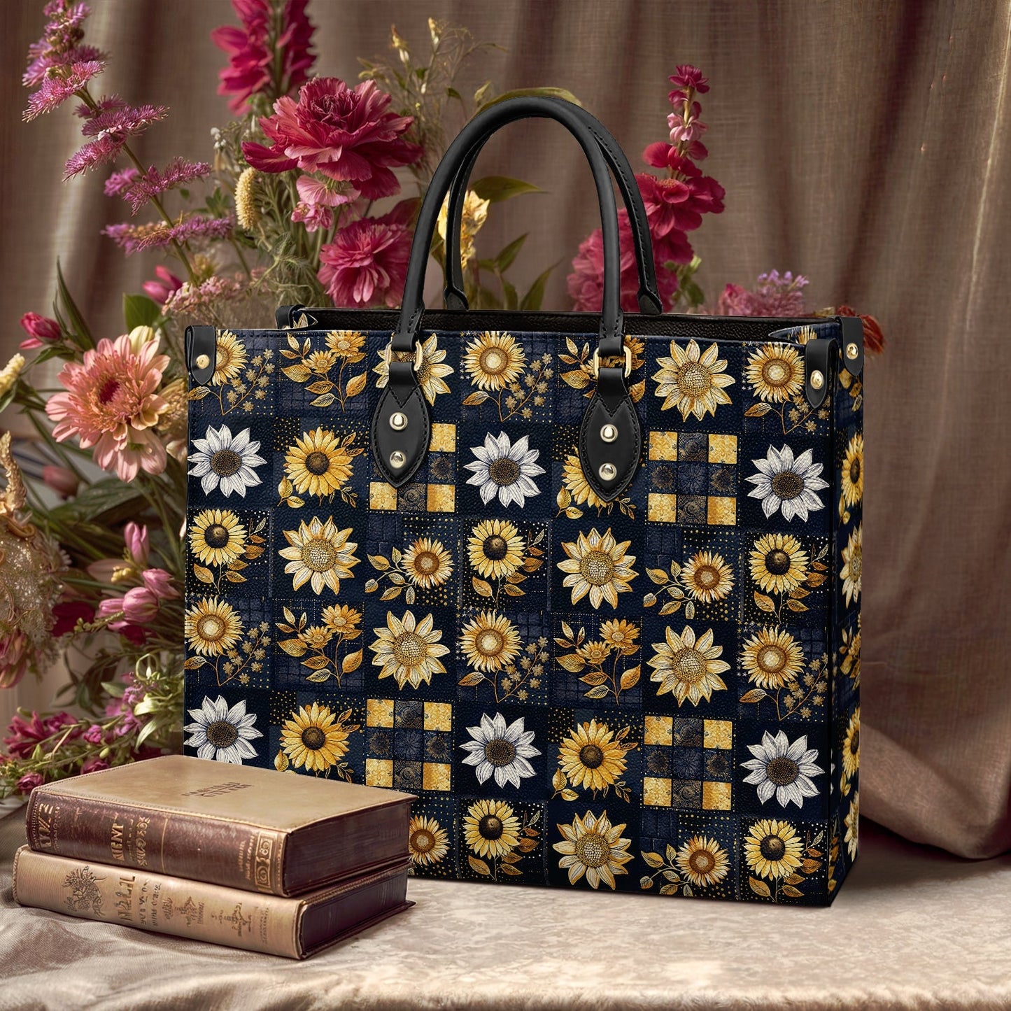 Shineful Leather Bag Inelegance Sunflowers