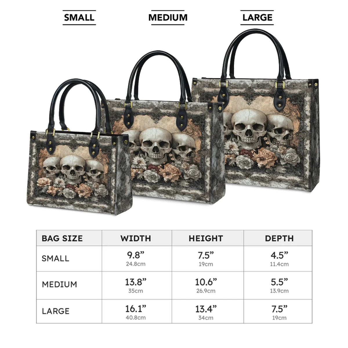 Shineful Leather Bag Ethereal Skull Garden