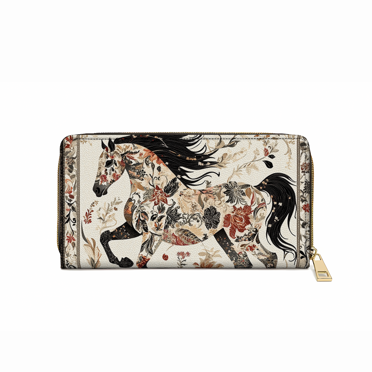 Pochette en cuir brillante avec dragonne et anse Galloping Grace