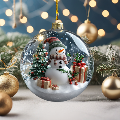 Shineful 2D Acrylic Ornament Snowman Christmas Ball