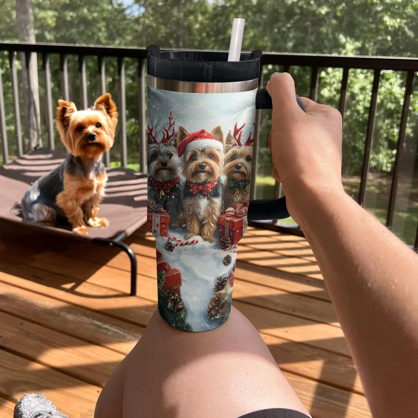 Tumbler brillant - Pays des merveilles hivernales pour Yorkie