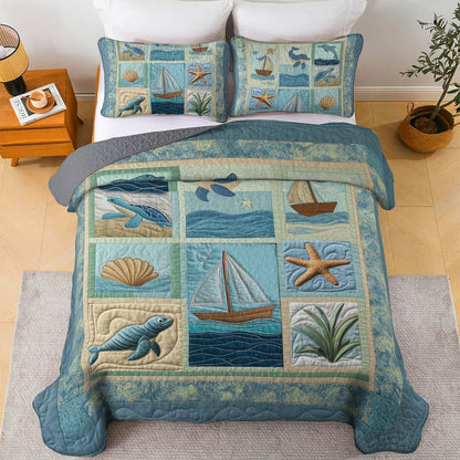 Shineful All Season Quilt 3-Piece Set Ocean Dreams