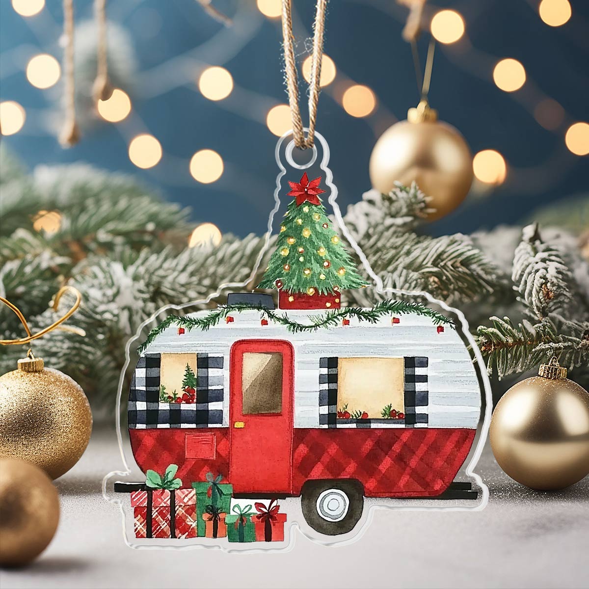 Shineful Acrylic Ornament Holiday Camper