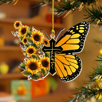 Shineful 2D Acrylic Ornament Faith and Sunflower Wings