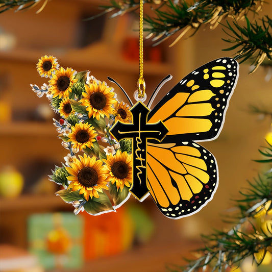 Shineful 2D Acrylic Ornament Faith and Sunflower Wings