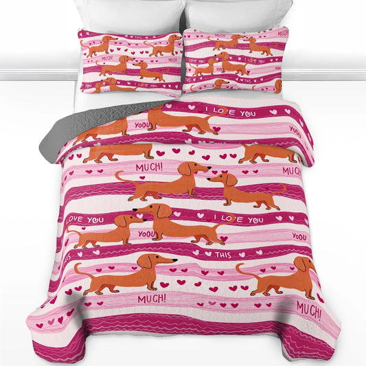 Shineful All Season Quilt 3-Piece Set Puppy Love Forever