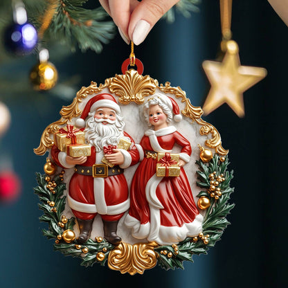 Shineful 2D Acrylic Ornament Santa & Mrs. Claus Holiday