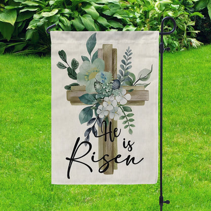 Shineful Garden Flag 12" x 18" Floral Cross of Hope