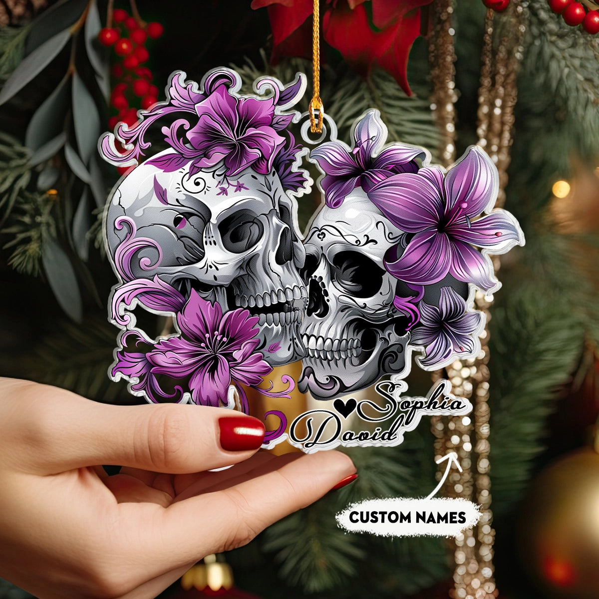 Shineful 2D Acrylic Ornament Personalized Skull Love Forever