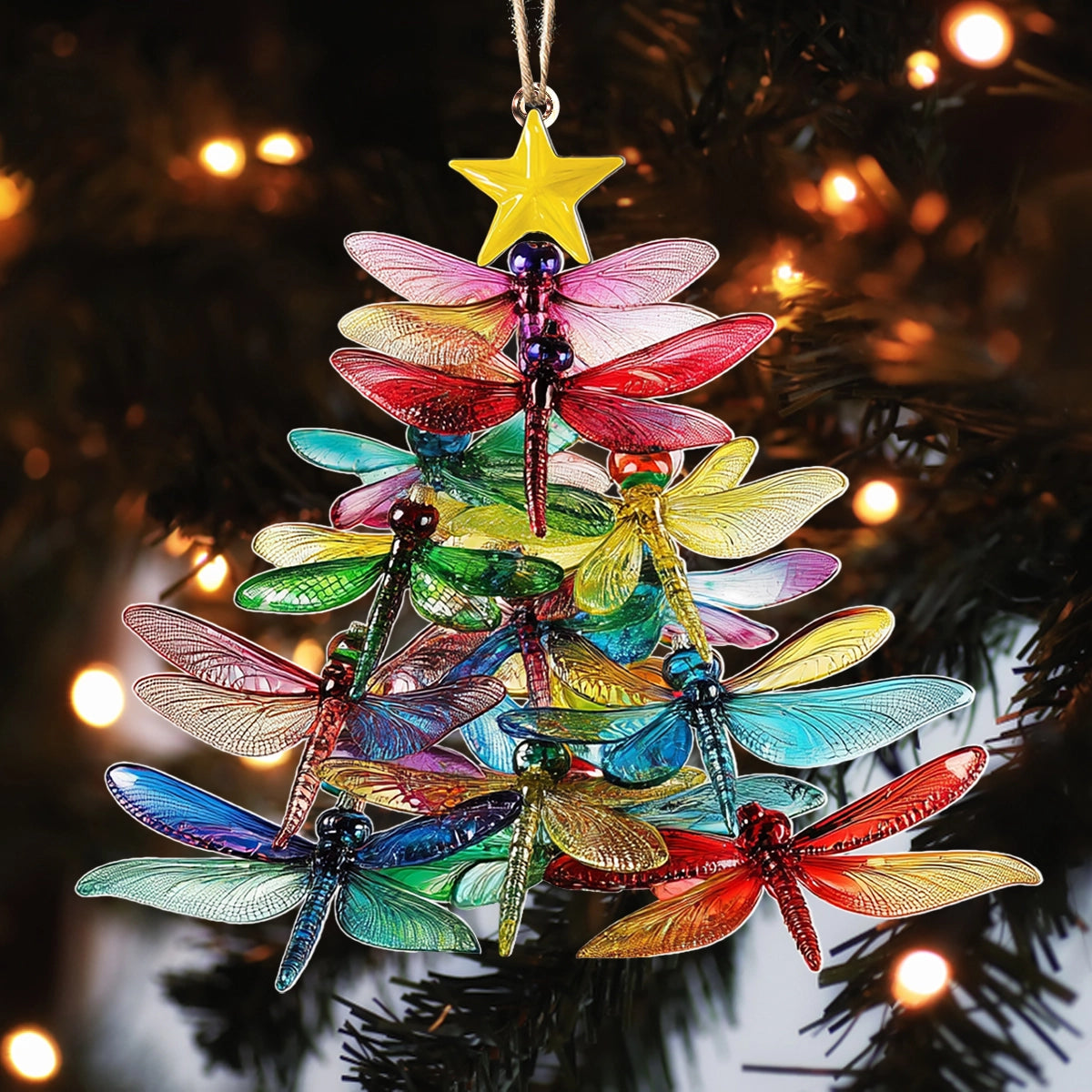 Shineful 2D Acrylic Ornament Dragonfly Dream Tree