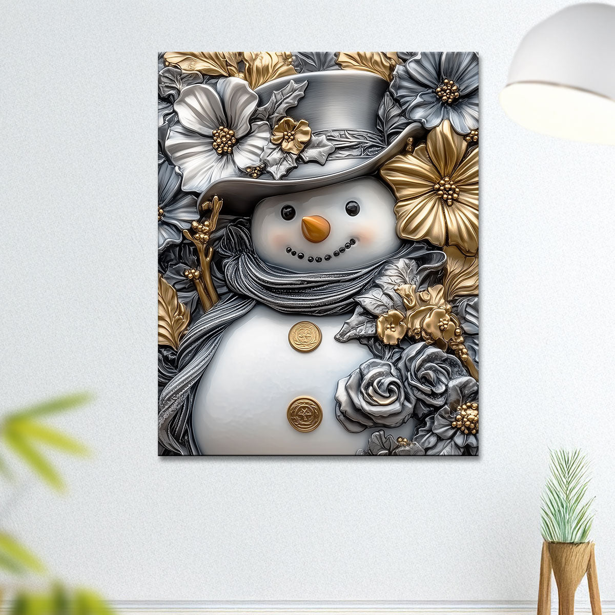 Shineful 2D Metal Sign - Elegant Frosty Snowman