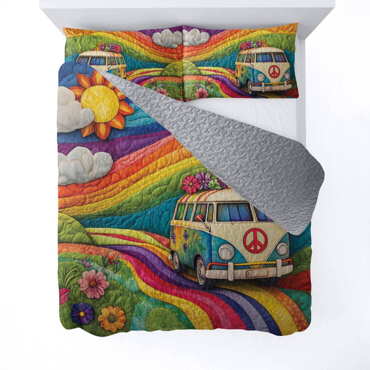 Shineful All Season Quilt 3-Piece Set Road to Rainbow