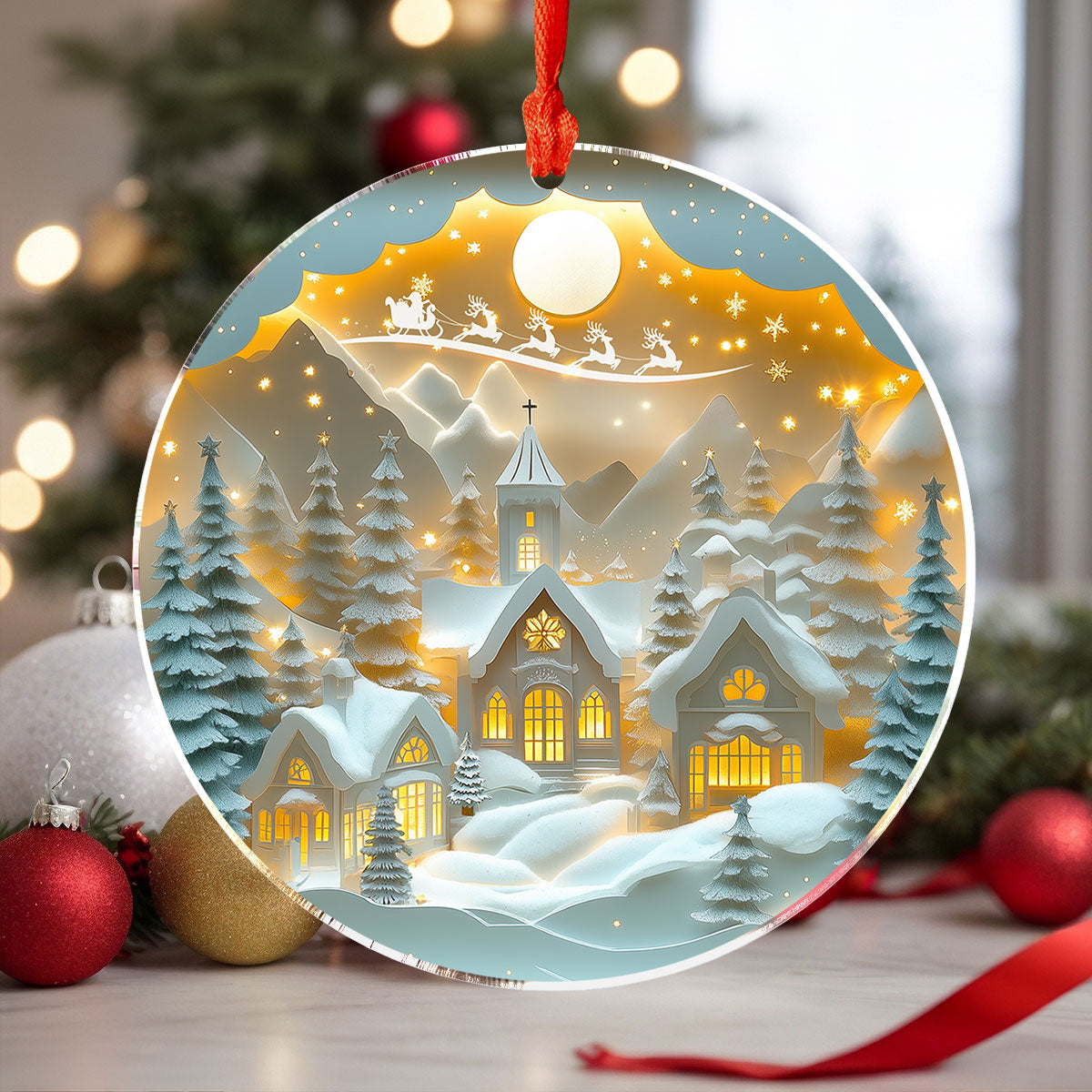 Shineful 2D Acrylic Ornament Christmas Eve Delight