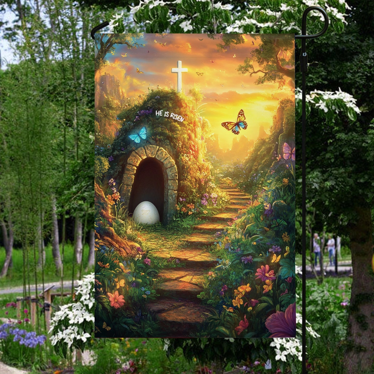 Shineful Garden Flag 12" x 18" Hopeful Sunrise Path