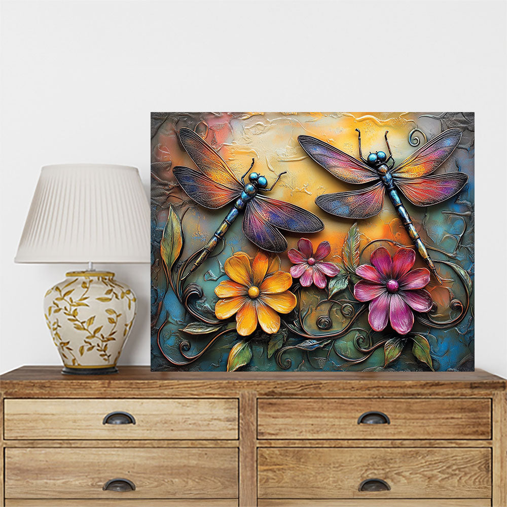 Shineful 2D Metal Sign Dragonfly Colorful