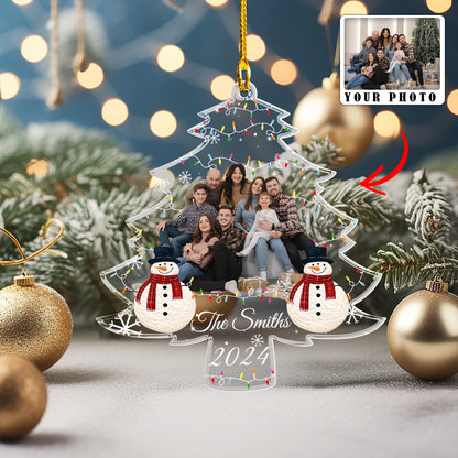 Shineful Acrylic Ornament Custom Photo Pack Snowy Family Tree