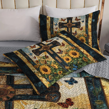 Shineful All Season Quilt 3-Piece Set Eden’s Cross Comforter