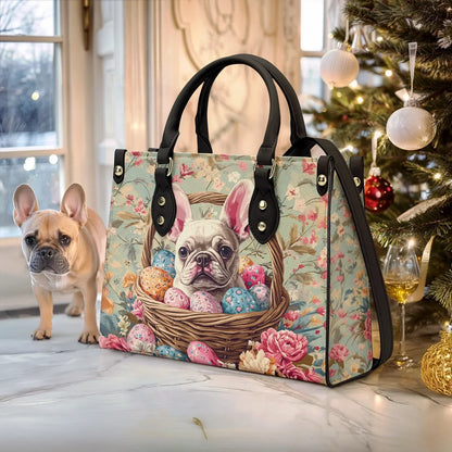 Shineful Leather Bag Floral Frenchie Easter