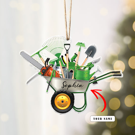 Shineful Personalized 2D Acrylic Ornament - Gardener’s Wheelbarrow