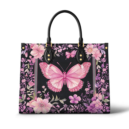 Sac en cuir brillant Charmant papillon Bloom