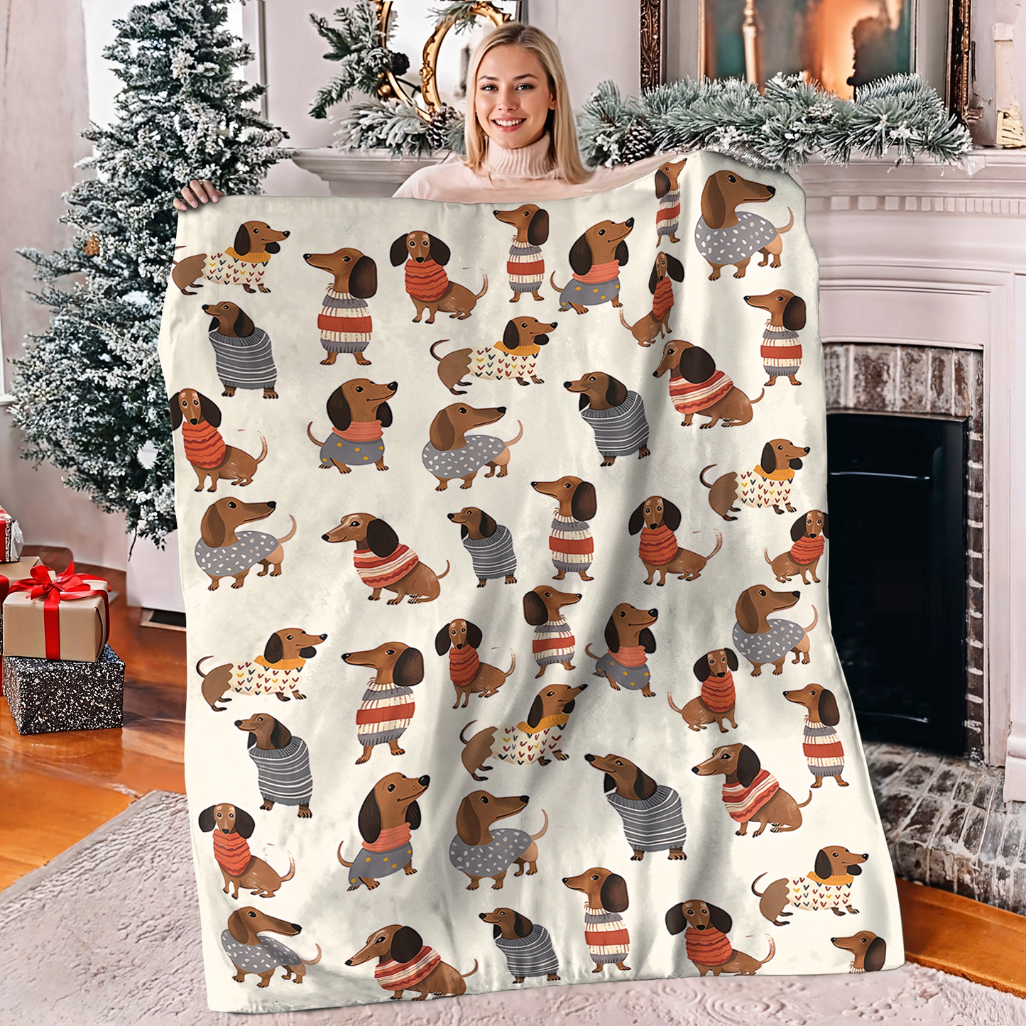 Shineful Fleece Blanket Dachshund Cute