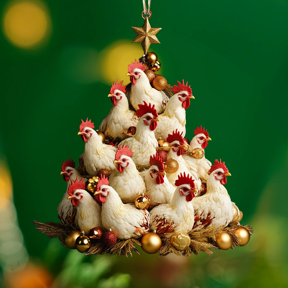 Shineful 2D Acrylic Ornament Cluck-tacular Christmas