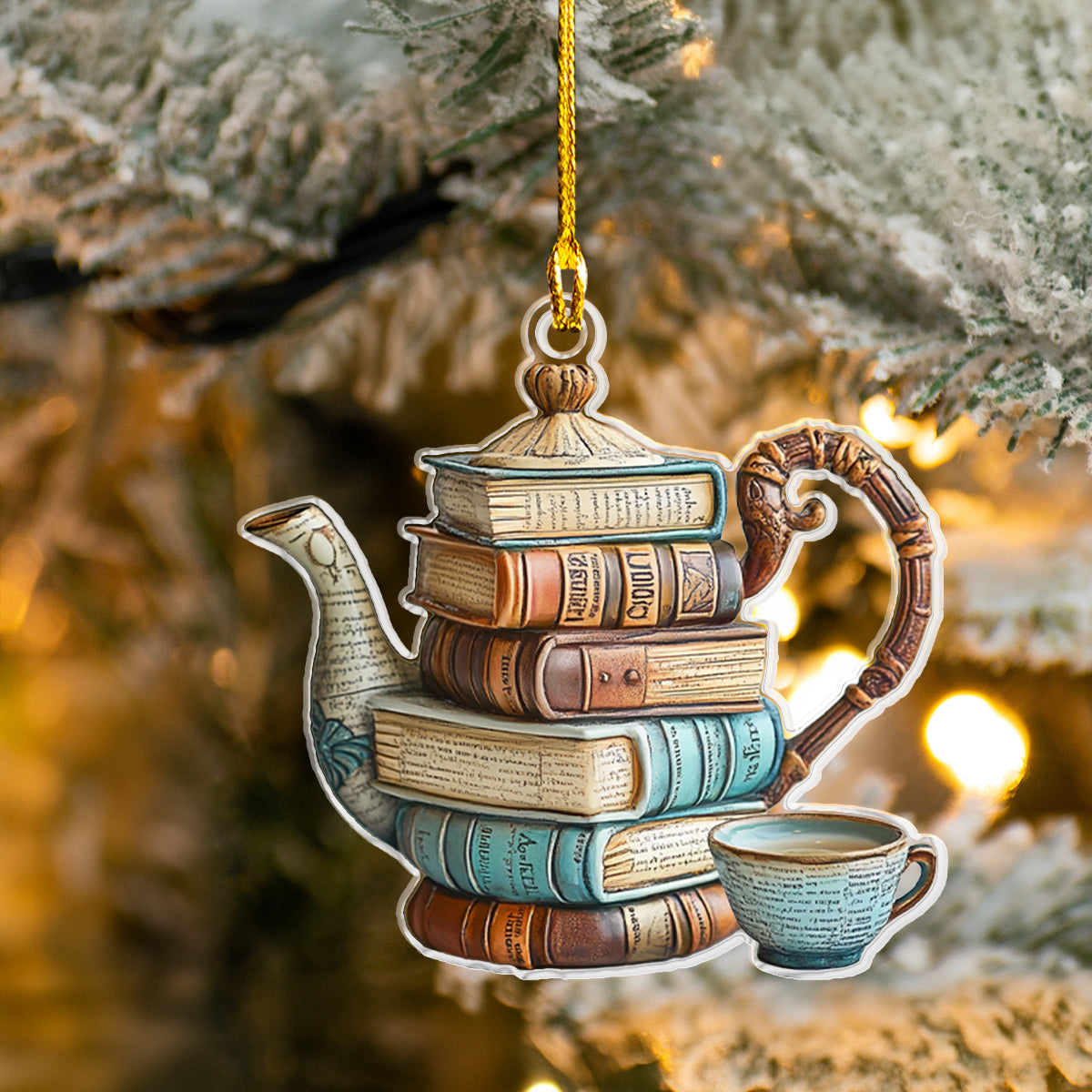 Shineful 2D Acrylic Ornament - Bookish Teapot