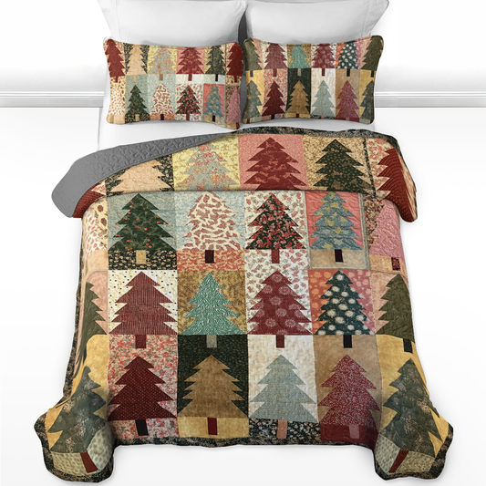 Shineful All Season Quilt 3-Piece Set Festive Christmas Pine