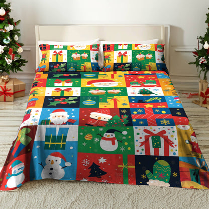 Shineful 4-Piece Bed Sheet Set Festive Joy