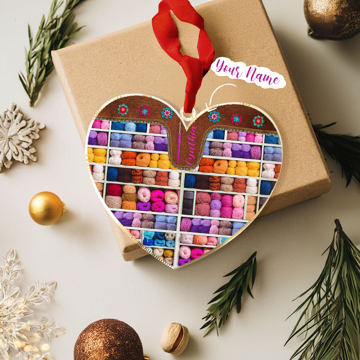 Shineful 2D Acrylic Ornament - Personalized Yarn Addict