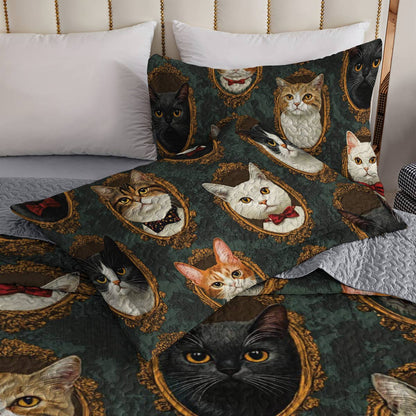 Shineful All Season Quilt 3-Piece Set Aristocratic Cats