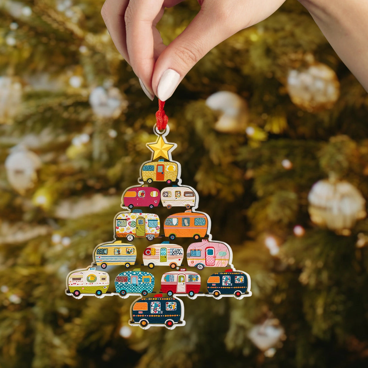 Shineful Acrylic Ornament Holiday Camper Adventure