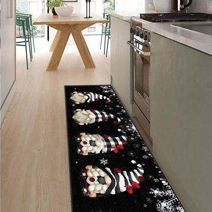 Shineful Ultra-Thin Non Skid Floor Mat, Kitchen Rugs Festive Gnome Family