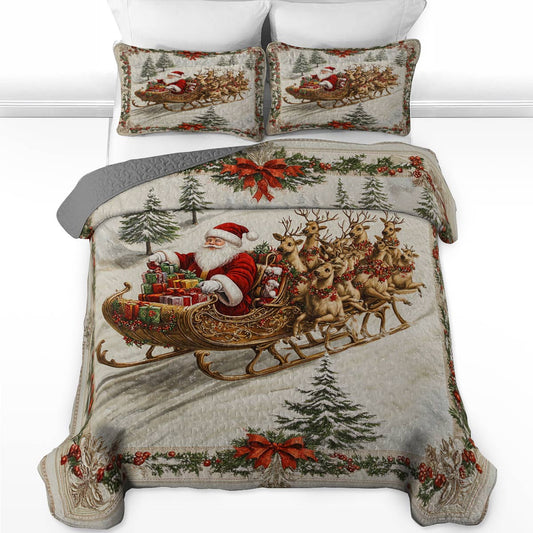 Shineful All Season Quilt 3-Piece Set Vintage Christmas Lovely