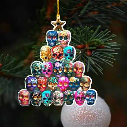 Shineful 2D Acrylic Ornament Colorful Sugar Skulls