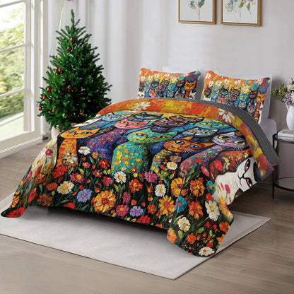 Shineful All Season Quilt 3-Piece Set Purr Parade