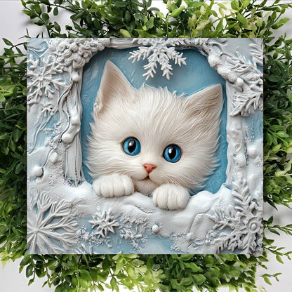 Shineful 2D Metal Sign Frosted Feline