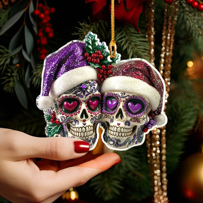 Shineful 2D Acrylic Ornament Gorgeous Purple Christmas Sugar Skulls Love