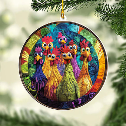 Shineful 2D Acrylic Ornament - Holiday Chicken Hilarity