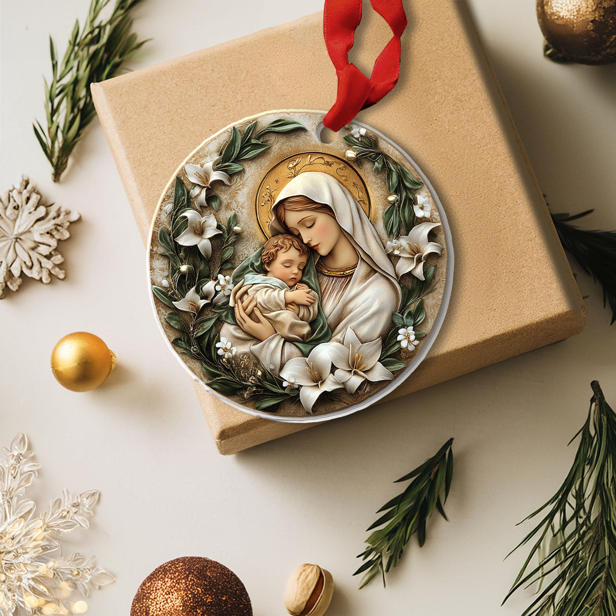 Shineful 2D Acrylic Ornament - Mary and Baby Jesus