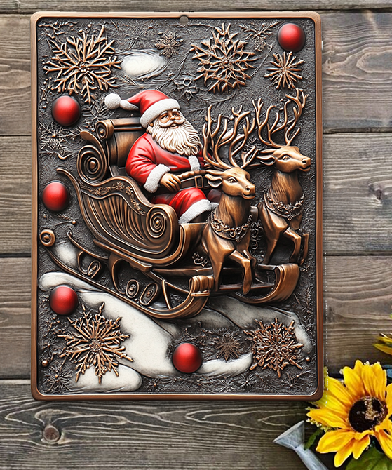 Shineful 2D Metal Sign Santa’s Holiday Cheer