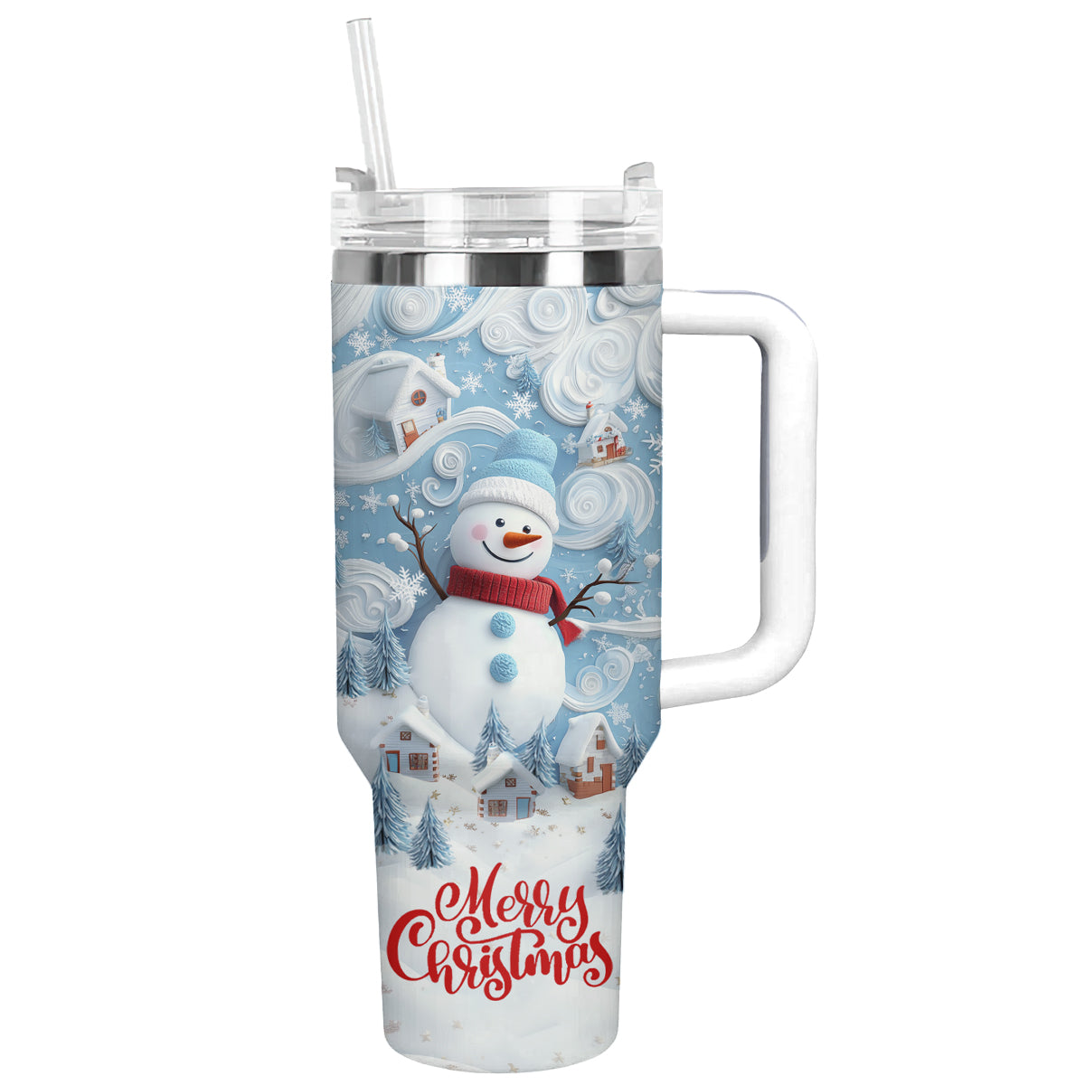 Verre brillant Joyeux Noël Bonhomme de neige