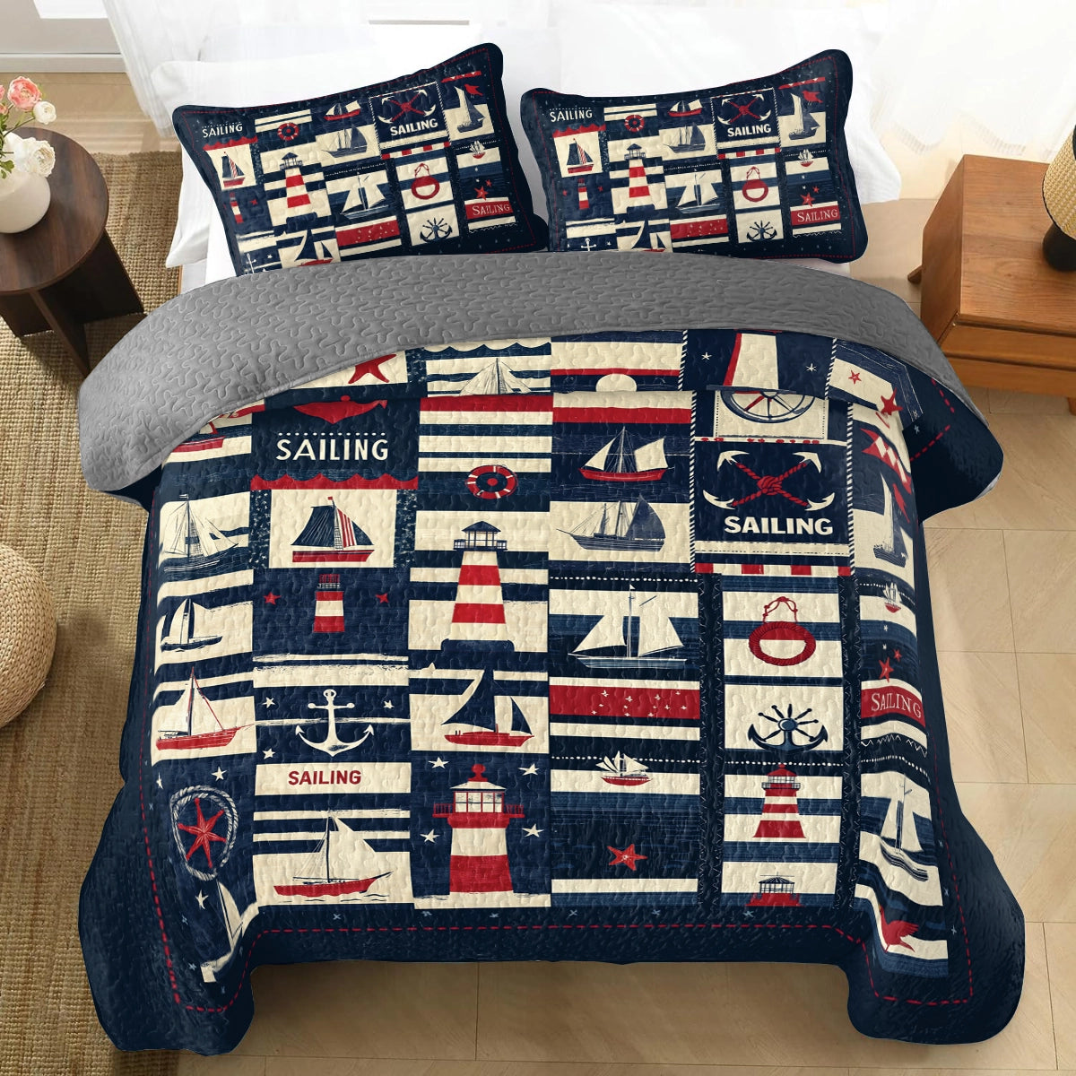 Shineful All Season Quilt 3-Piece Set - Sail-Away Dream