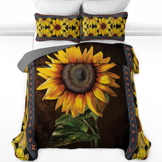 Shineful All Season Quilt 3-teiliges Set - Sonnenblume, Glaube, Hoffnung 