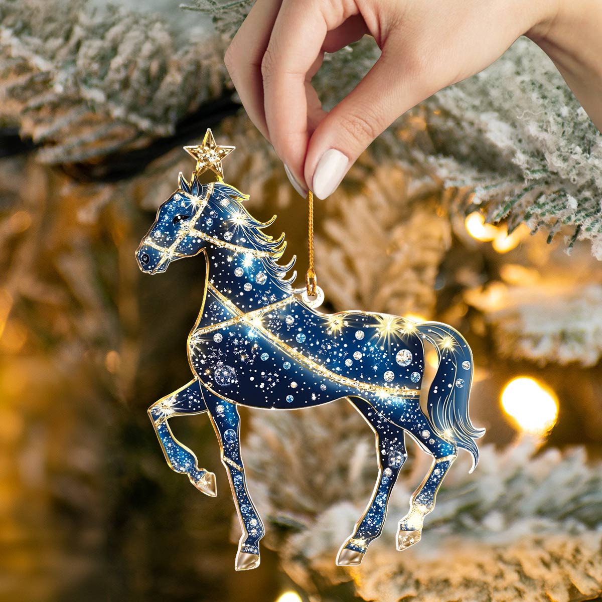 Shineful 2D Acrylic Ornament Shimmering Unicorn Christmas