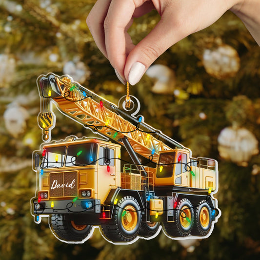 Shineful Personalized 2D Acrylic Ornament - Construction Vehicle