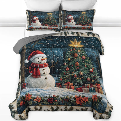 Shineful All Season Quilt 3-teiliges Set - Fröhlicher und heller Schneemann 